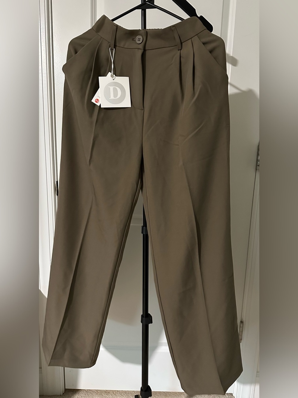 NWT DECIVI Women's High Waisted Pleated Wide Leg Work Trousers